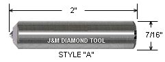 J&M Diamond Dresser Single Point Dresser 7-16 by 2"